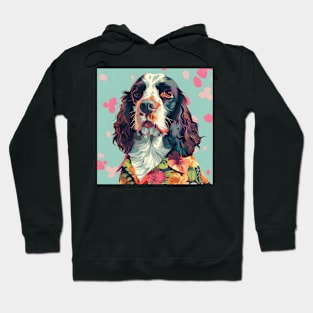 English Setter in 70's Hoodie